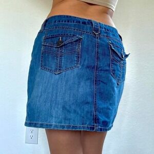Vintage Faded Glory Denim Mini Skirt/ Skort